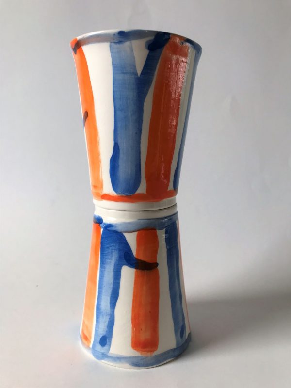 vaso en ceramica esmaltado